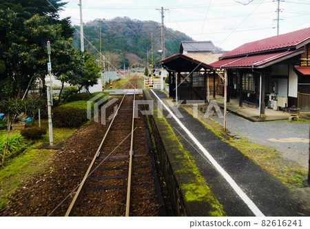 Wakasa Railway train window scenery Abe Station Wakasa Railway train window scenery Abe Station 82616241