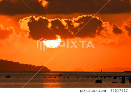 Evening scenery of Kujuku Island 82617312