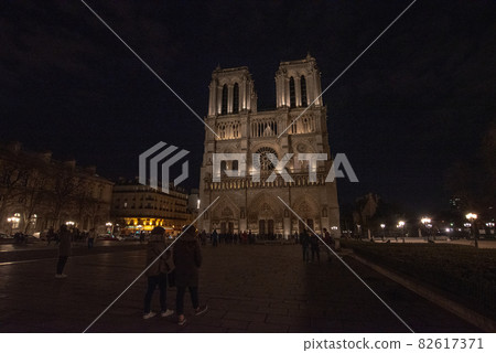 Notre Dame at night [before the fire goes out] 82617371