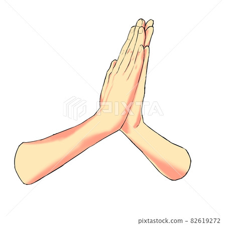 逼真的手彩色插圖 1 82619272