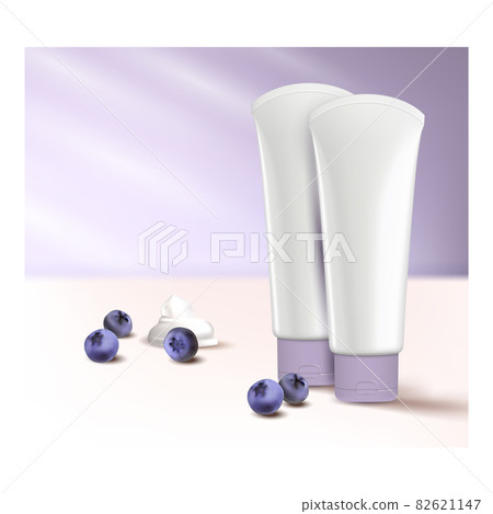 Blueberry Face Cream Creative Promo Poster Vector 82621147