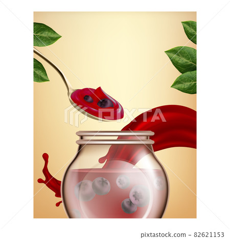 Blueberry Jam Creative Promotional Banner Vector Blueberry Jam Creative Promotional Banner Vector 82621153