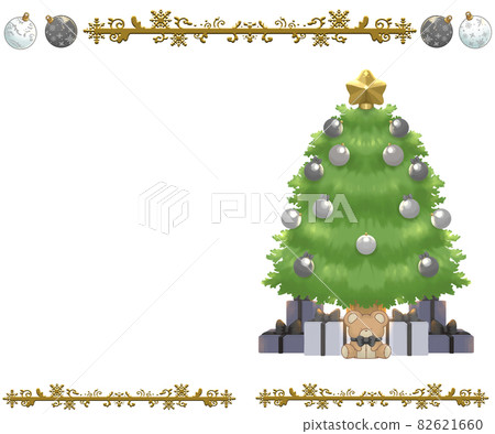 聖誕樹和框架與禮物單色 ver 聖誕樹和框架與禮物單色 ver 82621660