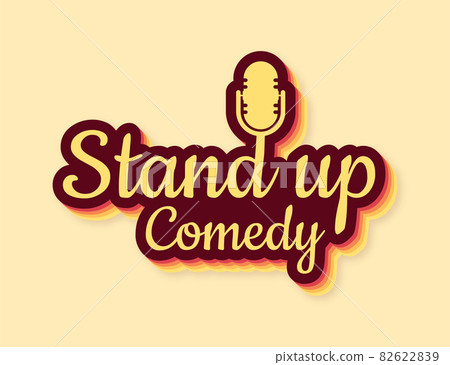 Stand up in flat style on red background. Retro microphone icon. Mic stand. Vector stock illustration. 82622839