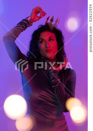 Portrait of beautiful woman with crown. Celebration, Birthday. Portrait of beautiful woman with crown. Celebration, Birthday. 82622934