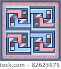 Silk scarf with a geometric pattern. 82623675
