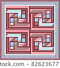Silk scarf with a geometric pattern. 82623677
