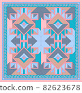 Silk scarf with a geometric pattern. 82623678