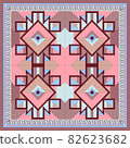 Silk scarf with a geometric pattern. 82623682