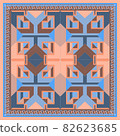 Silk scarf with a geometric pattern. 82623685
