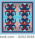 Silk scarf with a geometric pattern. 82623688