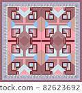 Silk scarf with a geometric pattern. 82623692