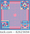 Silk scarf with a geometric pattern. 82623694