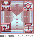 Silk scarf with a geometric pattern. 82623696