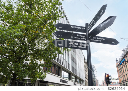 Tourist signs in Oslo, Norway 82624934
