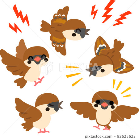 Lots of noisy sparrows 82625622