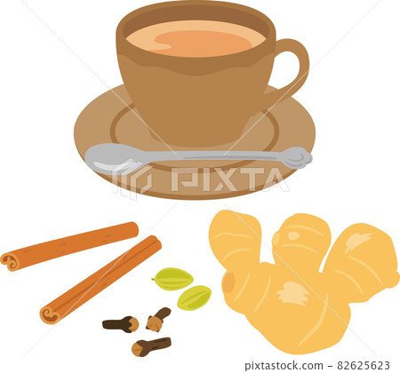 Chai and spices in a tea cup Chai and spices in a tea cup 82625623