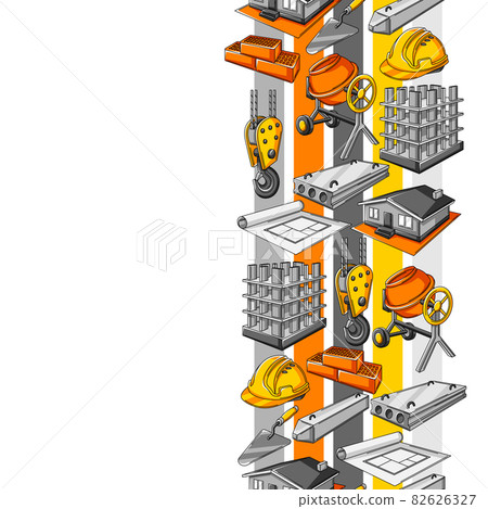 Seamless pattern with housing construction items. Industrial repair or building symbols. Seamless pattern with housing construction items. Industrial repair or building symbols. 82626327