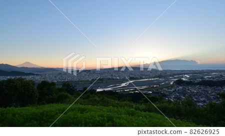 Mt. Fuji and Shizuoka city area 211003am 5:52 82626925