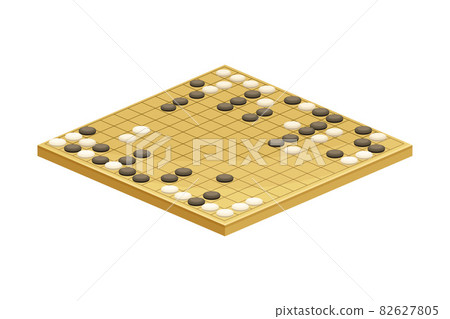 Go abstract strategy board game flat vector illustration on white background 82627805