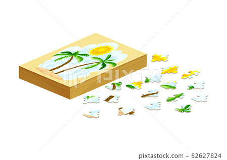 Puzzle board game flat vector illustration on white background Puzzle board game flat vector illustration on white background 82627824