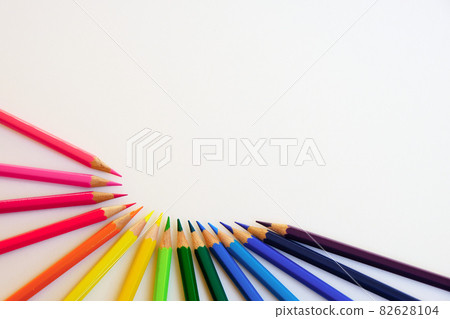 Colorful colored pencils White background material Imagination Idea Creativity Image material 82628104