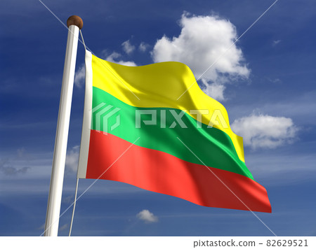 Lithuania flag (with clipping path) 82629521