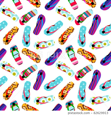Flip flop print pattern. Seamless pattern with... - Stock Illustration ...
