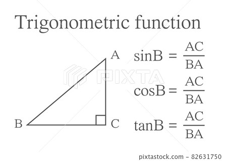 三角函數的解釋矢量圖 插圖素材 圖庫
