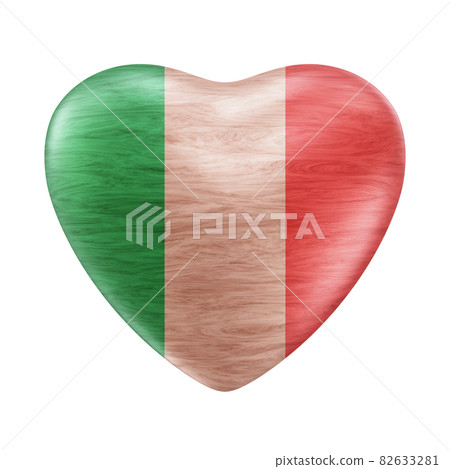 Realistic 3D illustration of the wooden Italy heart isolated on white 82633281