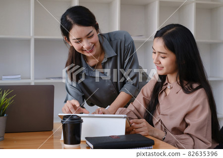 Group of Businesswoman and Accountant checking data document on paperwork for investigation of corruption account. Anti Bribery concept 82635396
