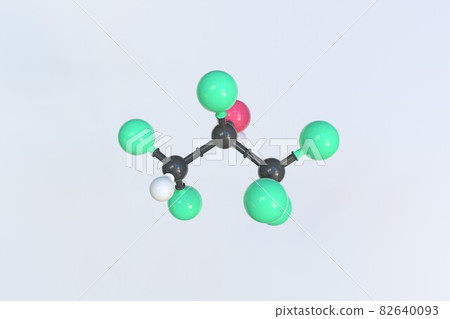 Hexafluoro-2-propanol molecule, isolated molecular model. 3D rendering 82640093