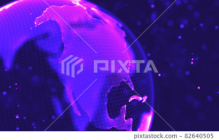 Ultra violet galaxy background. Space background illustration universe with Nebula. 2018 Purple technology background. Artificial intelligence concept Ultra violet galaxy background. Space background illustration universe with Nebula. 2018 Purple technology background. Artificial intelligence concept 82640505