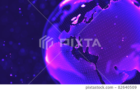 Ultra violet galaxy background. Space background illustration universe with Nebula. 2018 Purple technology background. Artificial intelligence concept Ultra violet galaxy background. Space background illustration universe with Nebula. 2018 Purple technology background. Artificial intelligence concept 82640509