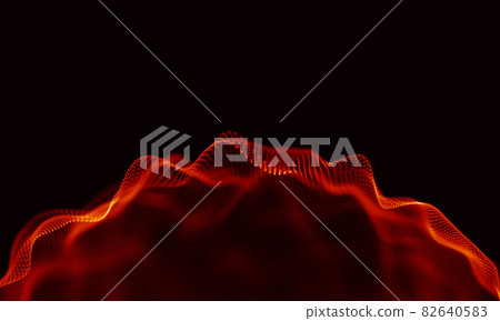 Abstract Red Geometrical Background . Connection structure. Science background. Futuristic Technology HUD Element . onnecting dots and lines . Big data visualization and Business . 82640583