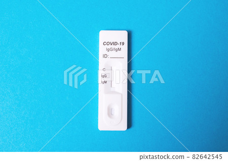 Rapid test for antibodies to coronavirus closeup 82642545