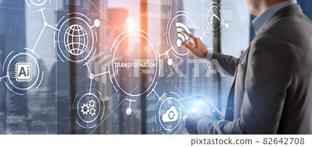 Business Digital Transformation. Future and Innovation Internet and network concept. Technology background Business Digital Transformation. Future and Innovation Internet and network concept. Technology background 82642708