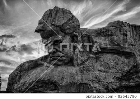 The main monument of the Brest Fortress in a tragic black and white style 82643780