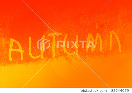 Inscription autumn on a wet glass closeup Inscription autumn on a wet glass closeup 82644079