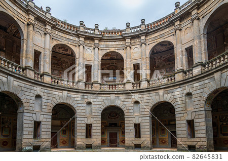 The courtyard of Villa Farnese in Caprarola The courtyard of Villa Farnese in Caprarola 82645831