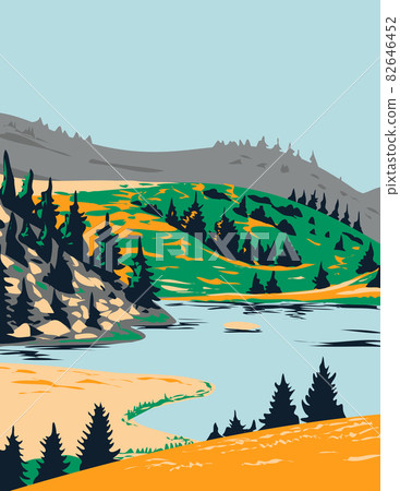 Lake Windeben in Nock Mountains National Park Carinthia Austria Art Deco WPA Poster Art Lake Windeben in Nock Mountains National Park Carinthia Austria Art Deco WPA Poster Art 82646452