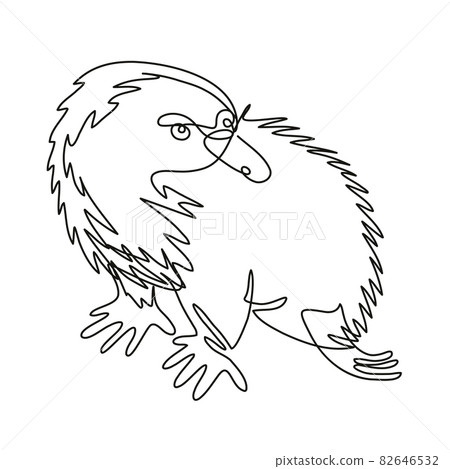 Echidna or Spiny Anteater Side View Continuous Line Drawing 82646532