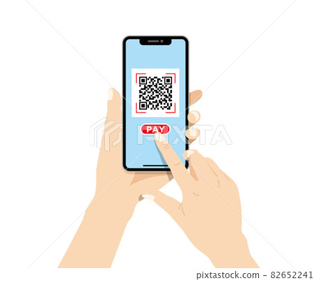 智能手機無現金支付 操作手圖解素材 82652241