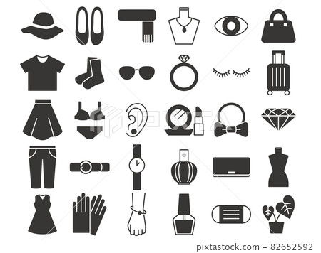Fashion icon set monochrome 82652592
