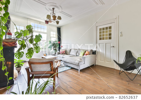 Elegant and spacious living room with beautiful furniture Elegant and spacious living room with beautiful furniture 82652637