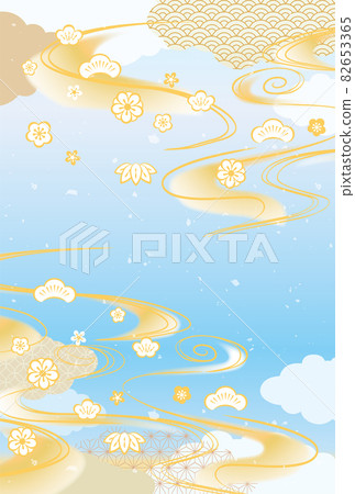 Japanese style pattern background illustration material Japanese style pattern background illustration material 82653365