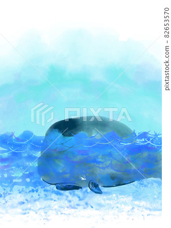 A whale that emerged from the sea like an island 82653570