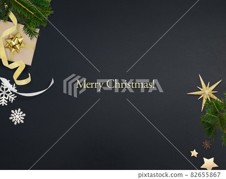 Christmas miscellaneous goods and black background Christmas miscellaneous goods and black background 82655867