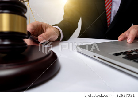 justice and law concept.Male judge in a courtroom 82657051