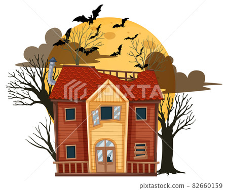 Halloween abandoned house isolated 82660159